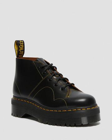 Black Men's Dr Martens Church Platform Monkey Boots | CA 548AHK